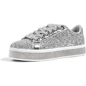 Women's Platform Glitter Sneakers Sparkly BlingShiny Dressy Fashion Walking Shoe